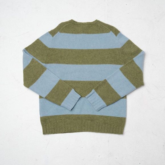 Club Monaco Knitted Wool Stripped Sweater Green Blue size Large - Picture 6 of 6